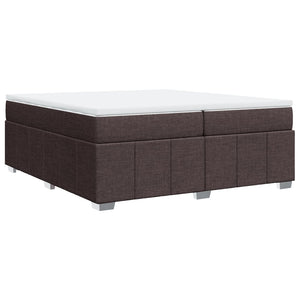 Κρεβάτι Boxspring με Στρώμα Σκούρο Καφέ 200x200 εκ. Υφασμάτινο