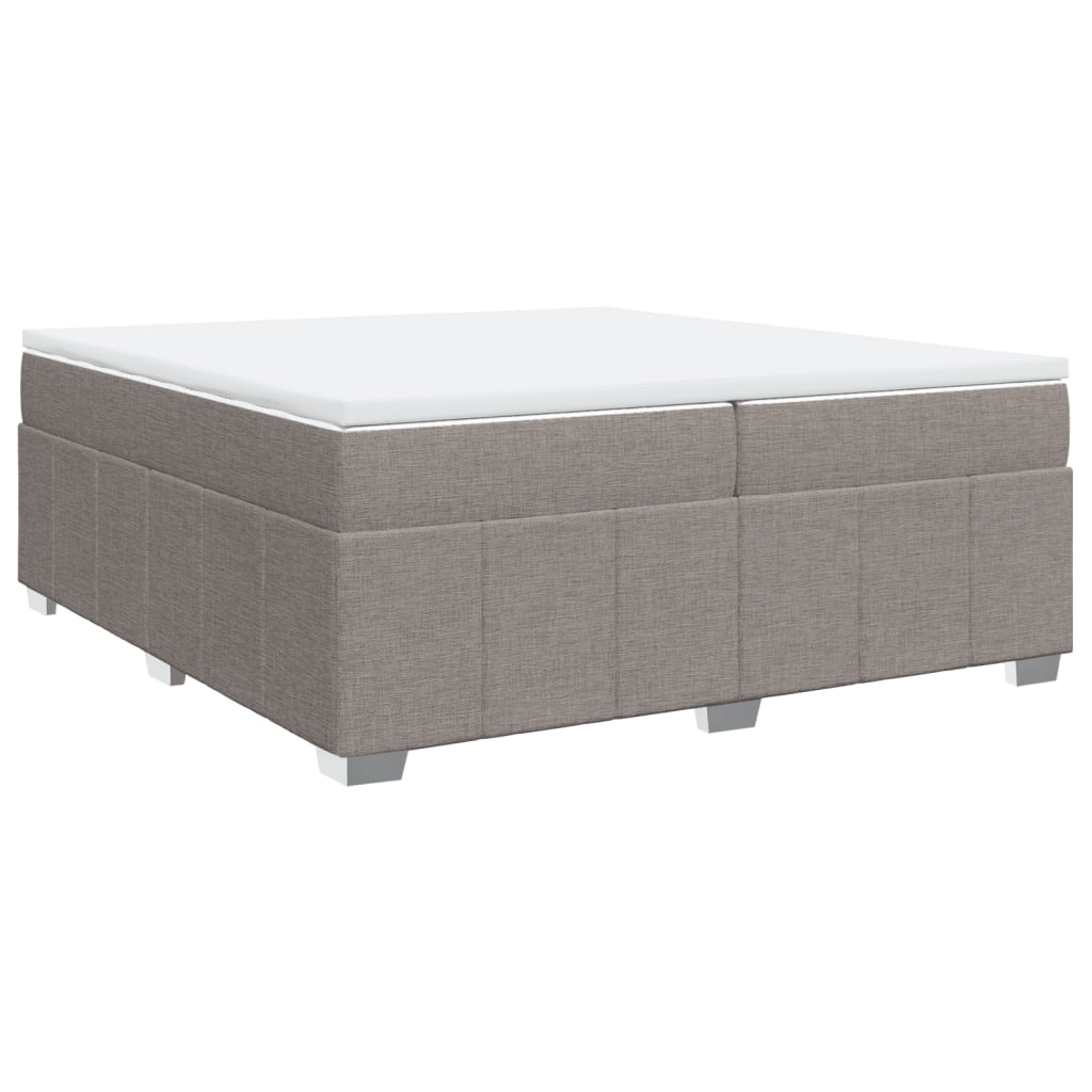 Κρεβάτι Boxspring με Στρώμα Taupe 200x200 εκ. Υφασμάτινο - Pakobazaar