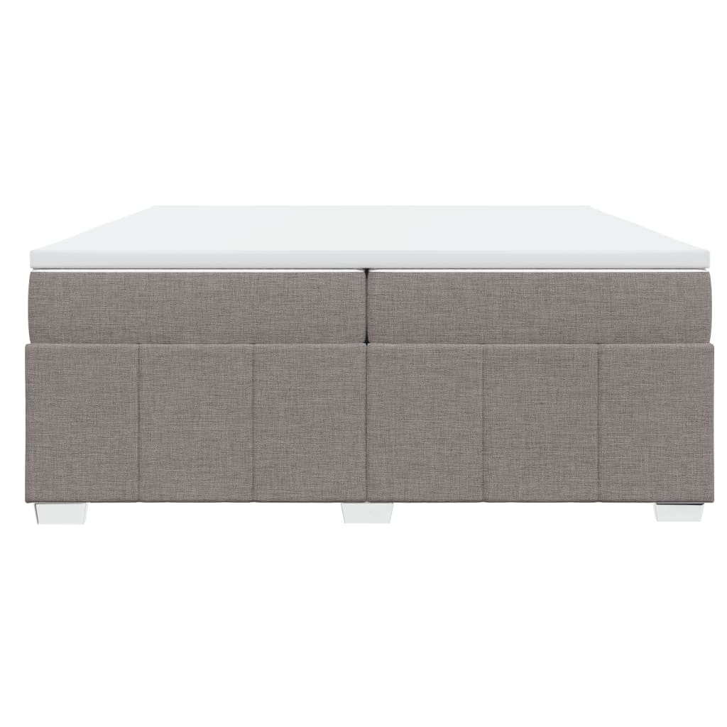 Κρεβάτι Boxspring με Στρώμα Taupe 200x200 εκ. Υφασμάτινο - Pakobazaar