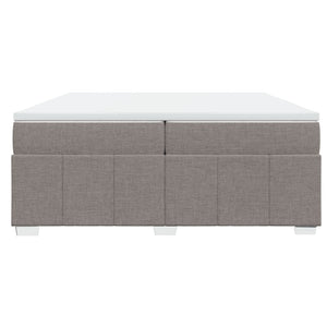 Κρεβάτι Boxspring με Στρώμα Taupe 200x200 εκ. Υφασμάτινο - Pakobazaar