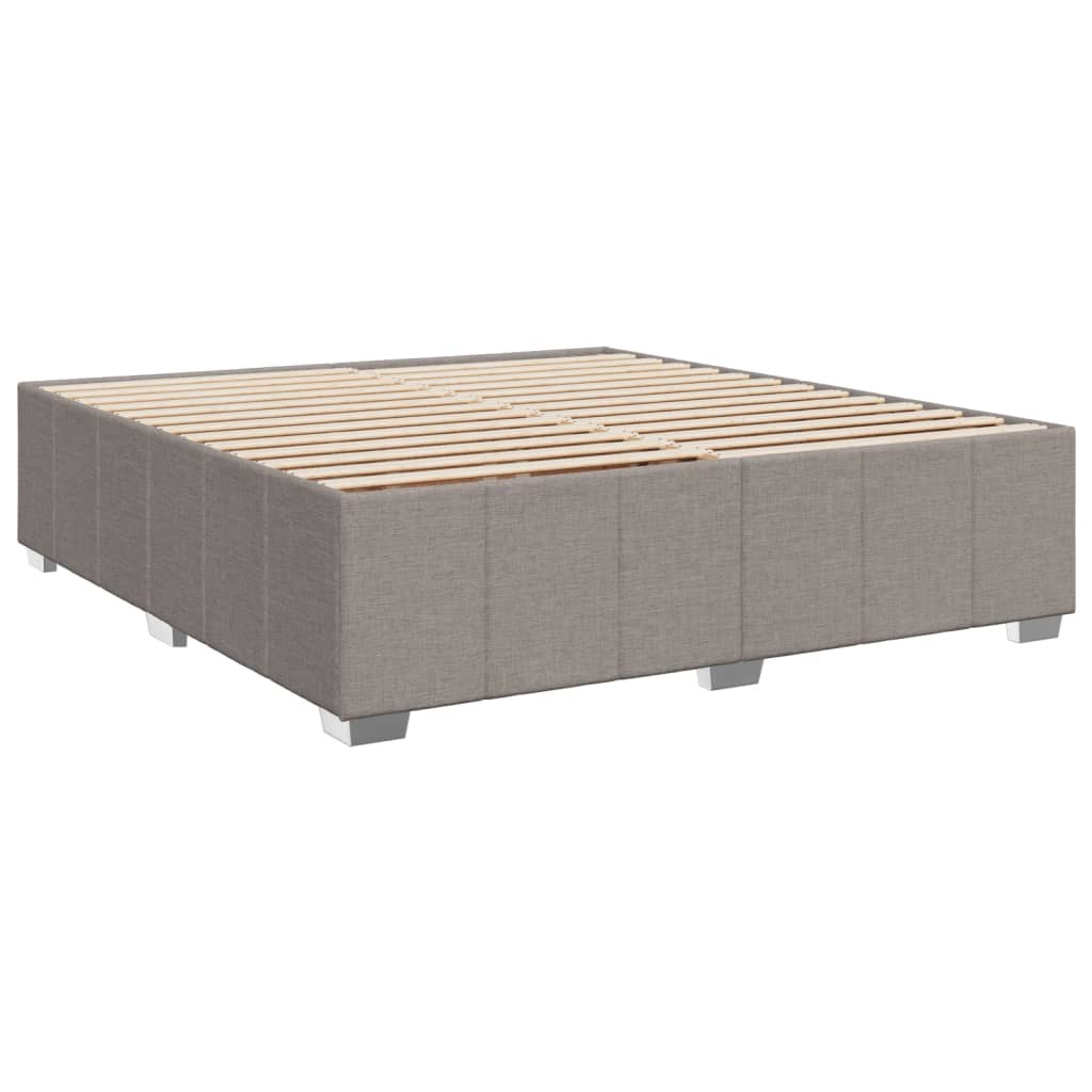 Κρεβάτι Boxspring με Στρώμα Taupe 200x200 εκ. Υφασμάτινο - Pakobazaar