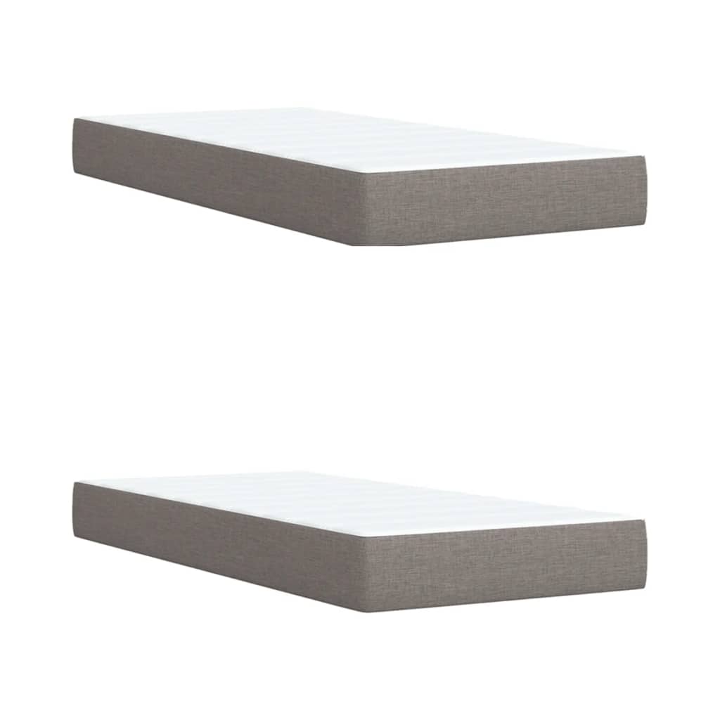 Κρεβάτι Boxspring με Στρώμα Taupe 200x200 εκ. Υφασμάτινο - Pakobazaar