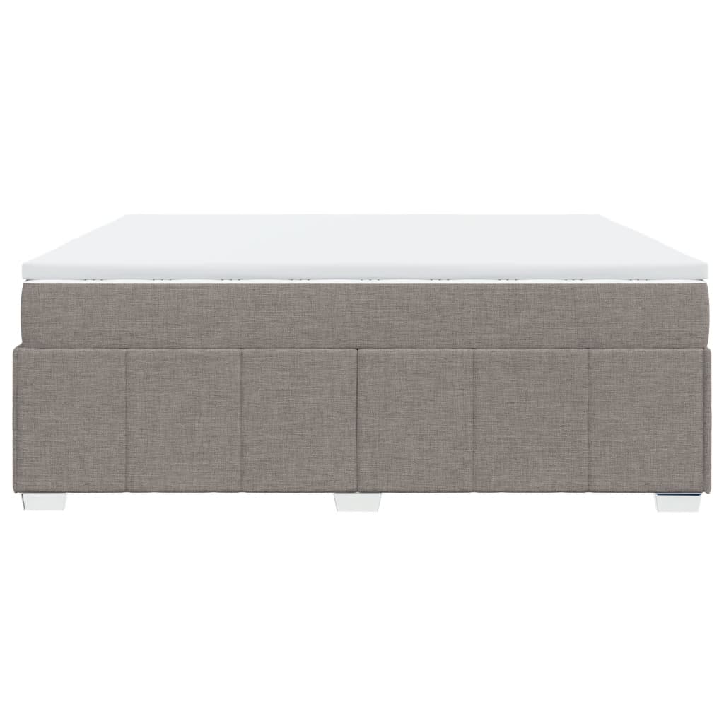 Κρεβάτι Boxspring με Στρώμα Taupe 200x200 εκ. Υφασμάτινο - Pakobazaar