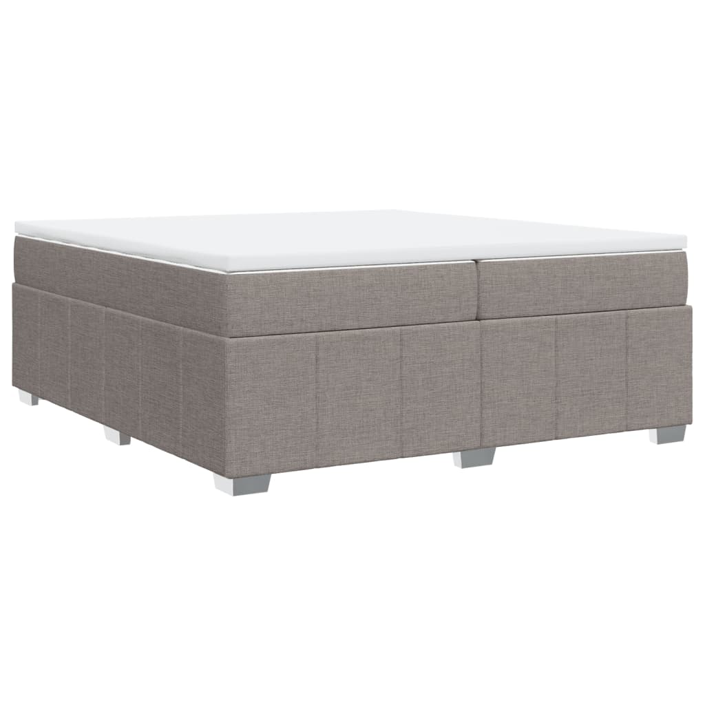 Κρεβάτι Boxspring με Στρώμα Taupe 200x200 εκ. Υφασμάτινο - Pakobazaar