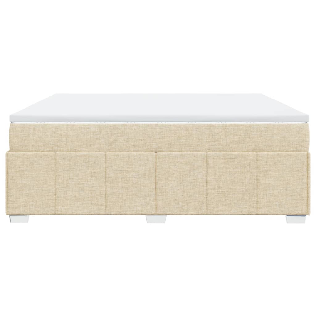 Κρεβάτι Boxspring με Στρώμα Κρεμ 200x200 εκ. Υφασμάτινο