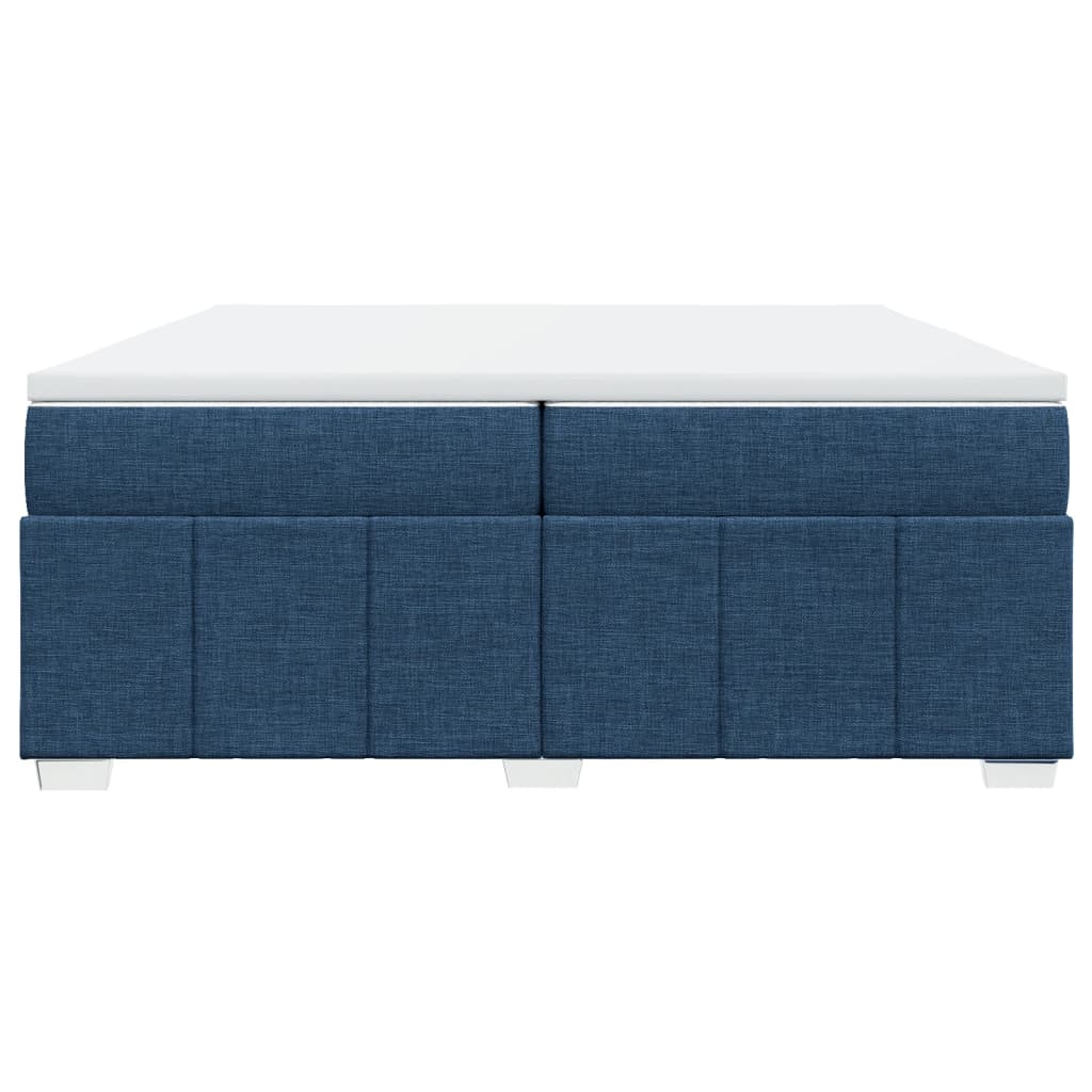 Κρεβάτι Boxspring με Στρώμα Μπλε 200x200 εκ. Υφασμάτινο - Pakobazaar