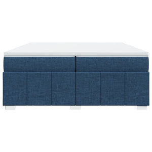 Κρεβάτι Boxspring με Στρώμα Μπλε 200x200 εκ. Υφασμάτινο - Pakobazaar