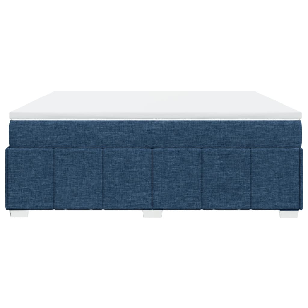 Κρεβάτι Boxspring με Στρώμα Μπλε 200x200 εκ. Υφασμάτινο - Pakobazaar