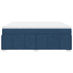 Κρεβάτι Boxspring με Στρώμα Μπλε 200x200 εκ. Υφασμάτινο - Pakobazaar