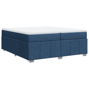 Κρεβάτι Boxspring με Στρώμα Μπλε 200x200 εκ. Υφασμάτινο - Pakobazaar