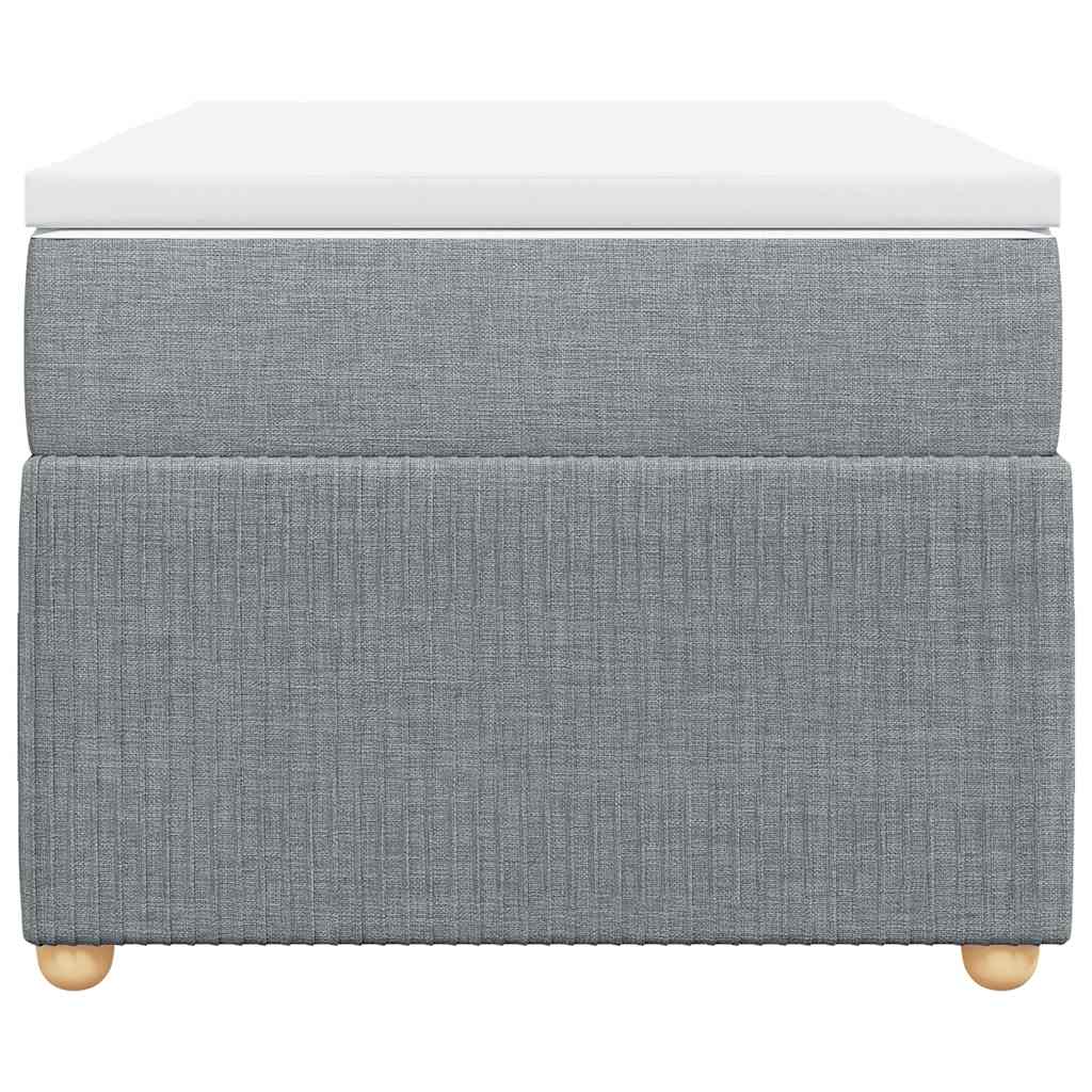 Κρεβάτι Boxspring με Στρώμα Ανοιχτό Γκρι 80x200 εκ. Υφασμάτινο - Pakobazaar