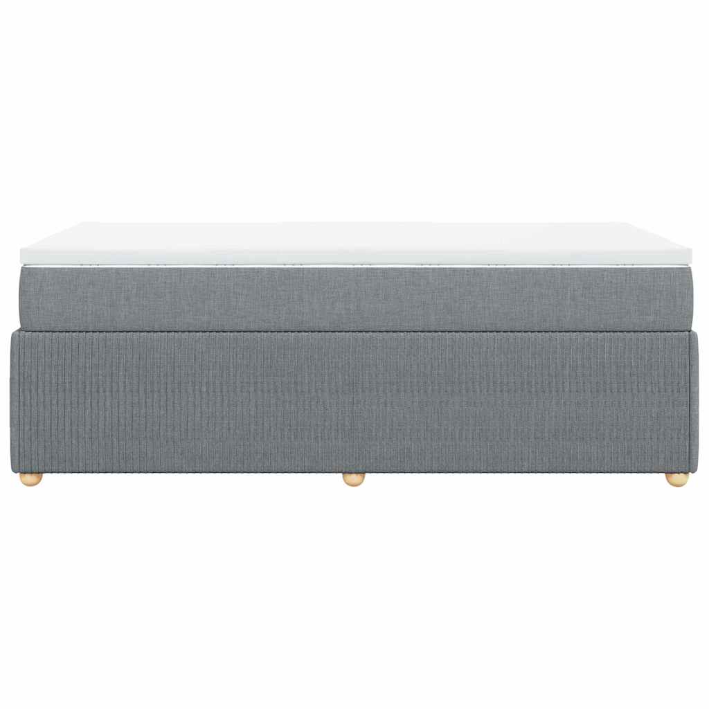 Κρεβάτι Boxspring με Στρώμα Ανοιχτό Γκρι 80x200 εκ. Υφασμάτινο - Pakobazaar