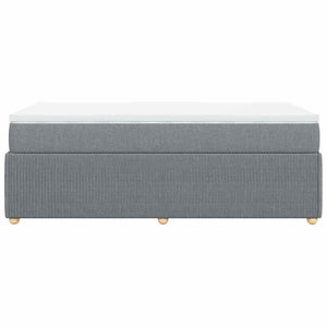 Κρεβάτι Boxspring με Στρώμα Ανοιχτό Γκρι 80x200 εκ. Υφασμάτινο - Pakobazaar