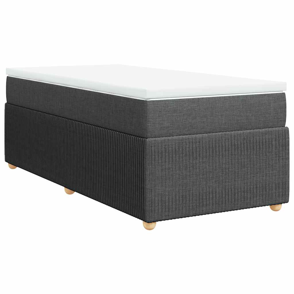 Κρεβάτι Boxspring με Στρώμα Σκούρο Γκρι 80x200 εκ. Υφασμάτινο - Pakobazaar