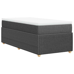 Κρεβάτι Boxspring με Στρώμα Σκούρο Γκρι 80x200 εκ. Υφασμάτινο - Pakobazaar