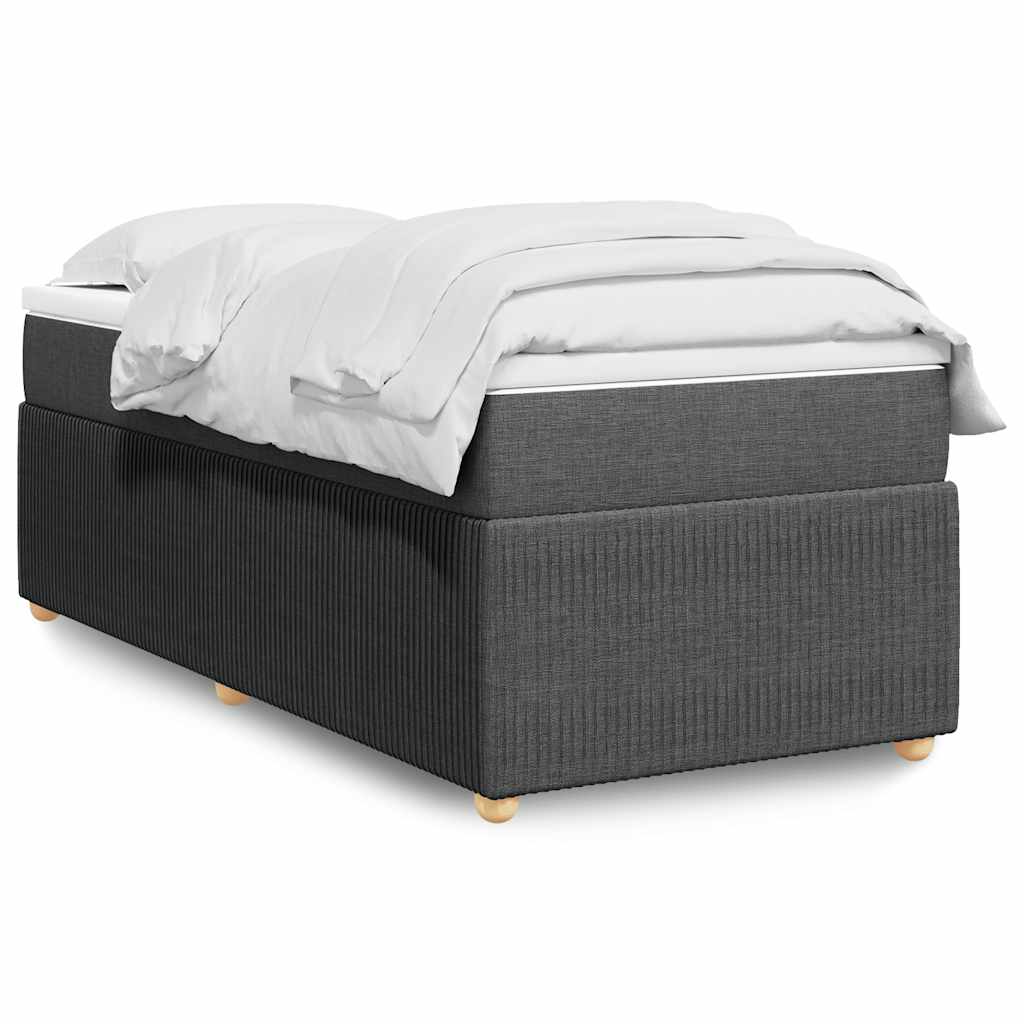 Κρεβάτι Boxspring με Στρώμα Σκούρο Γκρι 80x200 εκ. Υφασμάτινο - Pakobazaar