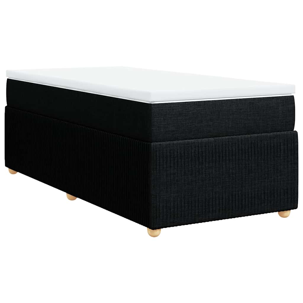 Κρεβάτι Boxspring με Στρώμα Μαύρο 80 x 200 εκ. Υφασμάτινο - Pakobazaar