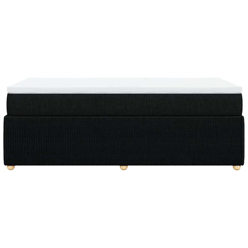 Κρεβάτι Boxspring με Στρώμα Μαύρο 80 x 200 εκ. Υφασμάτινο - Pakobazaar