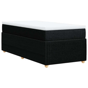 Κρεβάτι Boxspring με Στρώμα Μαύρο 80 x 200 εκ. Υφασμάτινο - Pakobazaar