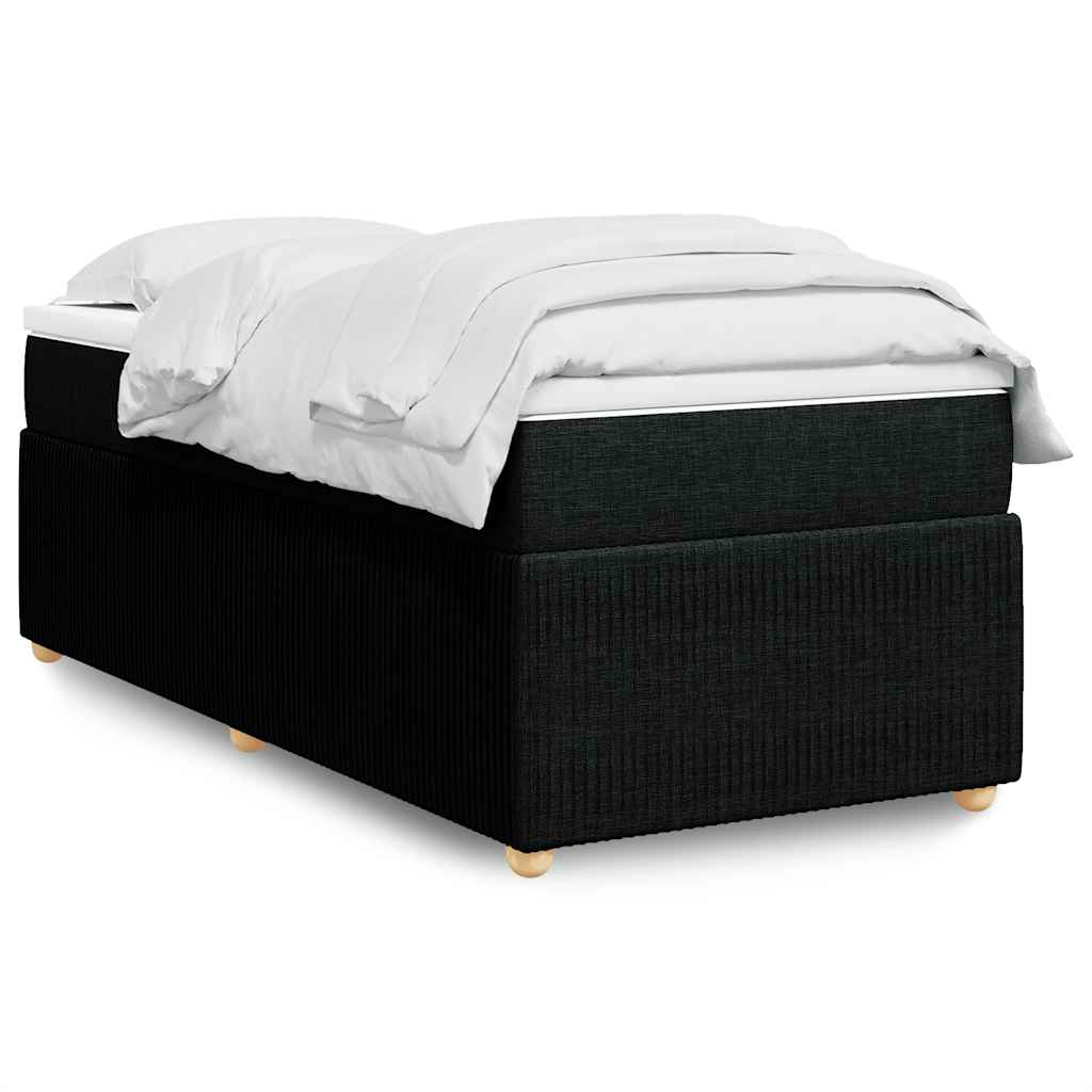 Κρεβάτι Boxspring με Στρώμα Μαύρο 80 x 200 εκ. Υφασμάτινο - Pakobazaar