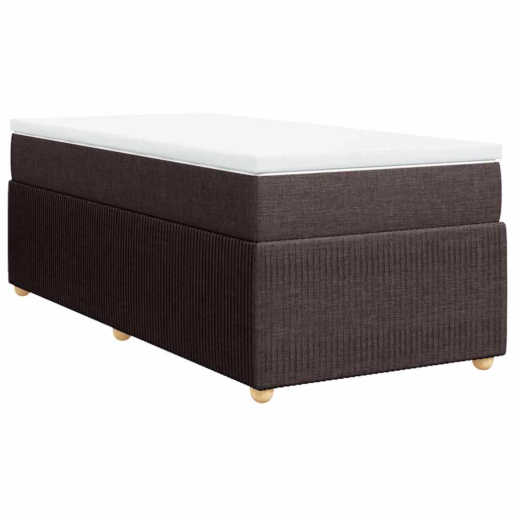 Κρεβάτι Boxspring με Στρώμα Σκούρο Καφέ 80x200 εκ. Υφασμάτινο