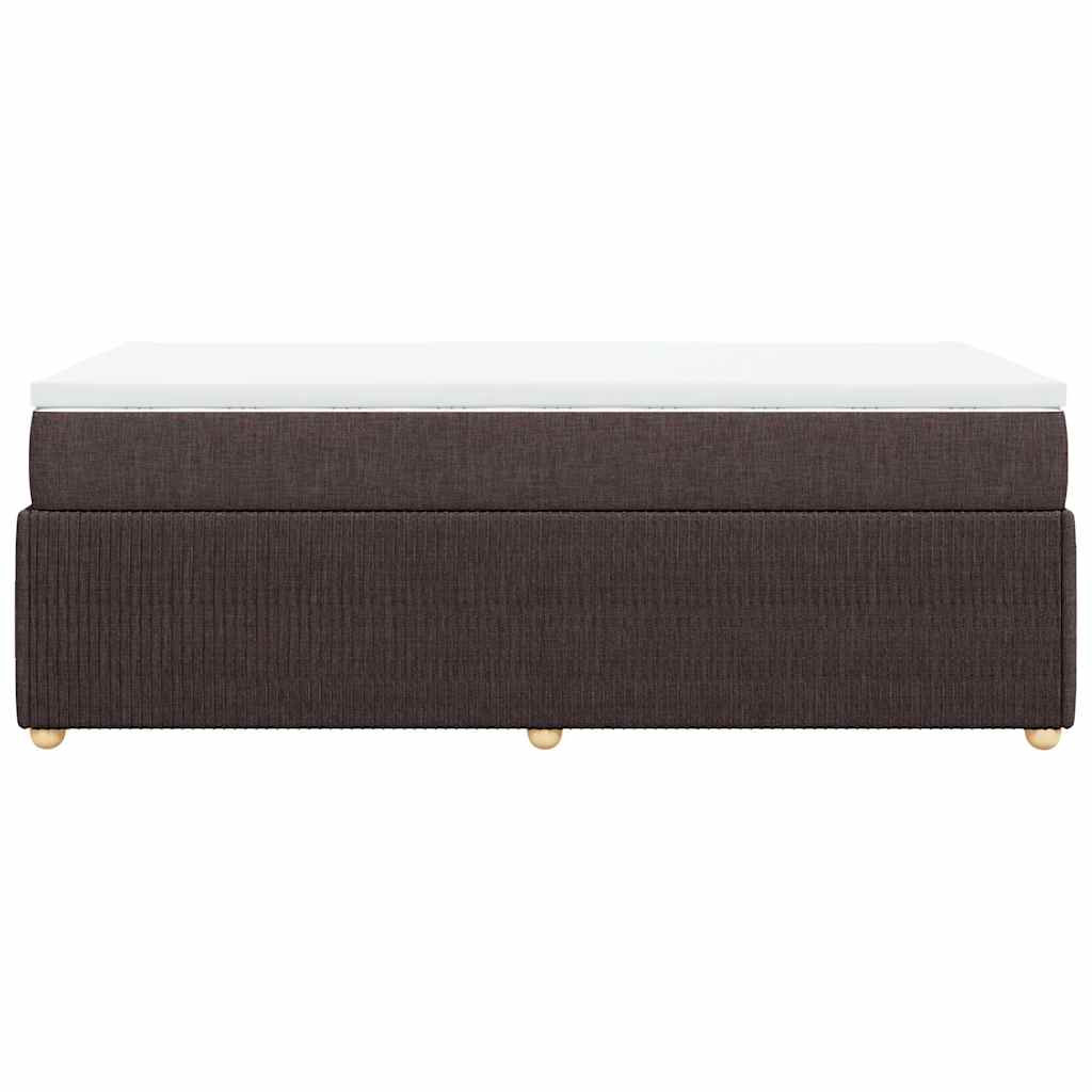 Κρεβάτι Boxspring με Στρώμα Σκούρο Καφέ 80x200 εκ. Υφασμάτινο