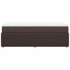 Κρεβάτι Boxspring με Στρώμα Σκούρο Καφέ 80x200 εκ. Υφασμάτινο