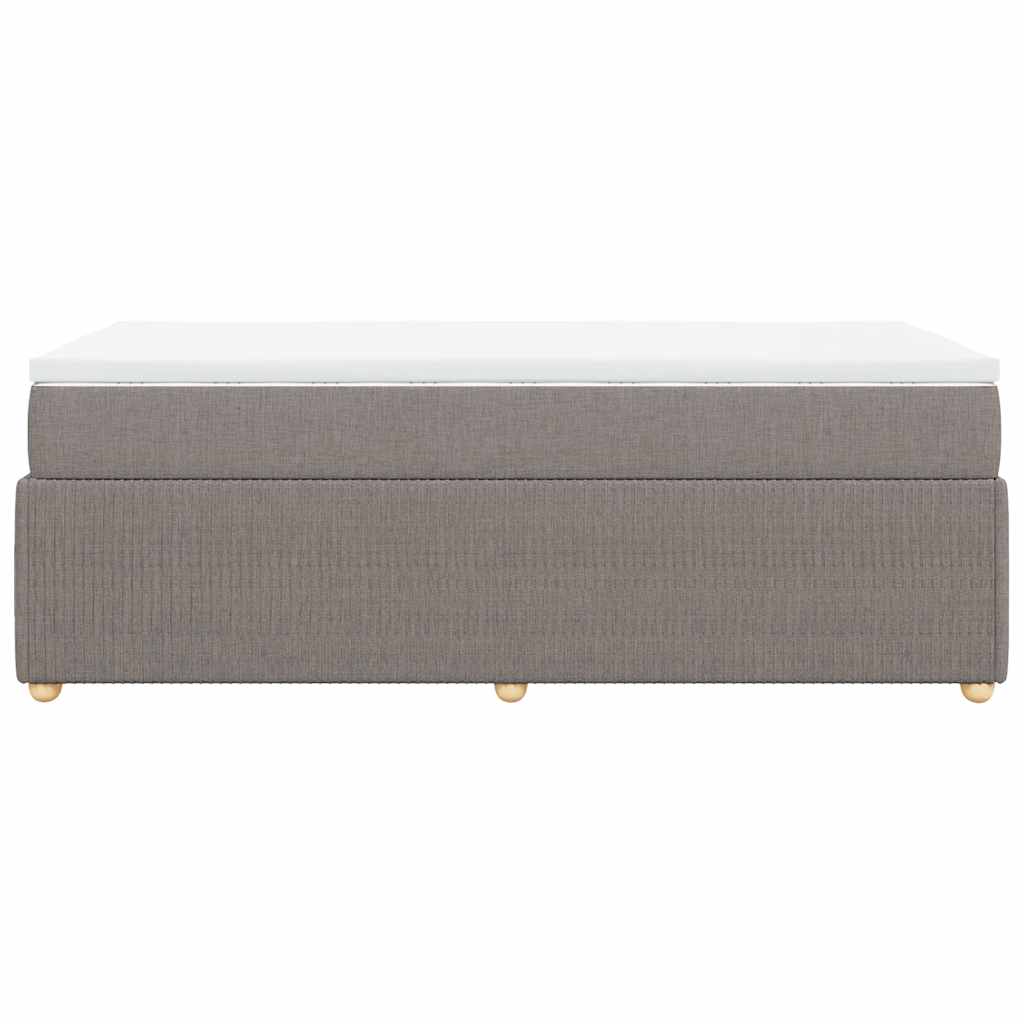Κρεβάτι Boxspring με Στρώμα Taupe 80x200 εκ. Υφασμάτινο