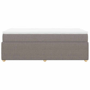 Κρεβάτι Boxspring με Στρώμα Taupe 80x200 εκ. Υφασμάτινο