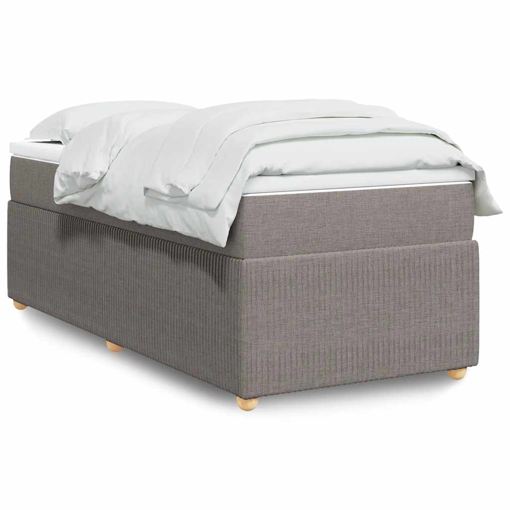 Κρεβάτι Boxspring με Στρώμα Taupe 80x200 εκ. Υφασμάτινο