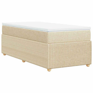 Κρεβάτι Boxspring με Στρώμα Κρεμ 80 x 200 εκ. Υφασμάτινο - Pakobazaar