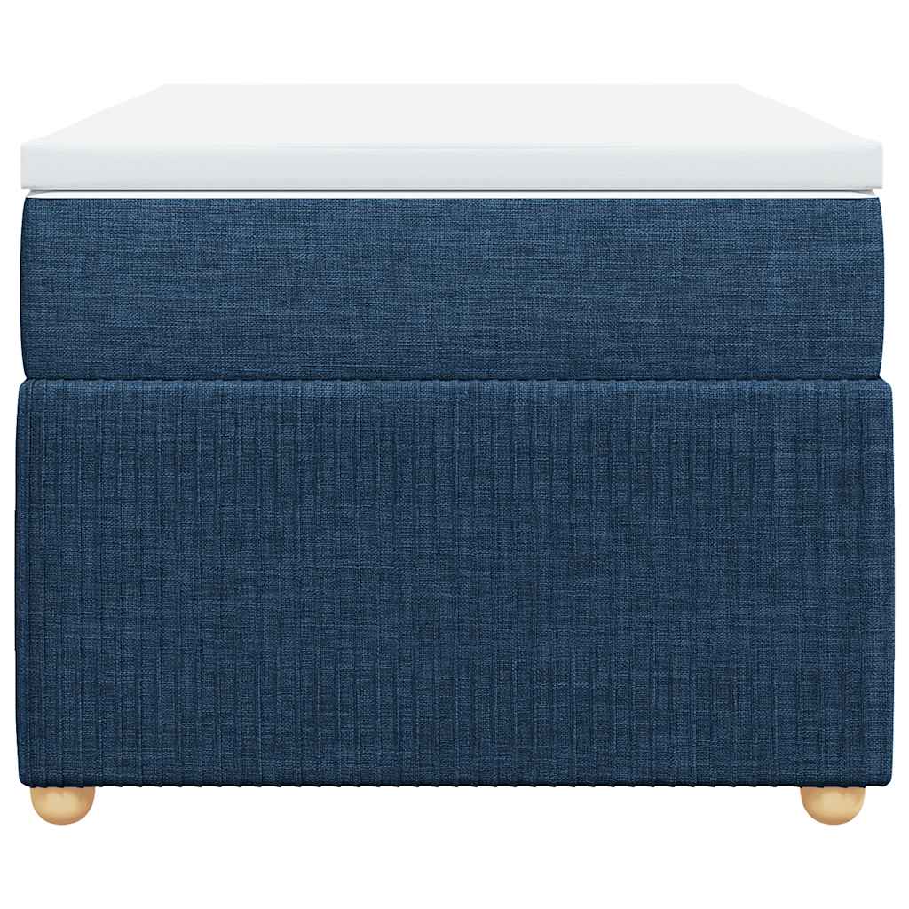 Κρεβάτι Boxspring με Στρώμα Μπλε 80x200 εκ. Υφασμάτινο