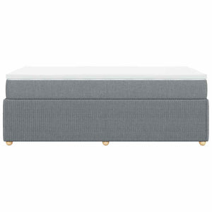 Κρεβάτι Boxspring με Στρώμα Ανοιχτό Γκρι 90x190 εκ. Υφασμάτινο - Pakobazaar