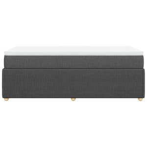 Κρεβάτι Boxspring με Στρώμα Σκούρο Γκρι 90x190 εκ. Υφασμάτινο - Pakobazaar