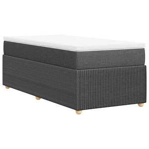 Κρεβάτι Boxspring με Στρώμα Σκούρο Γκρι 90x190 εκ. Υφασμάτινο - Pakobazaar