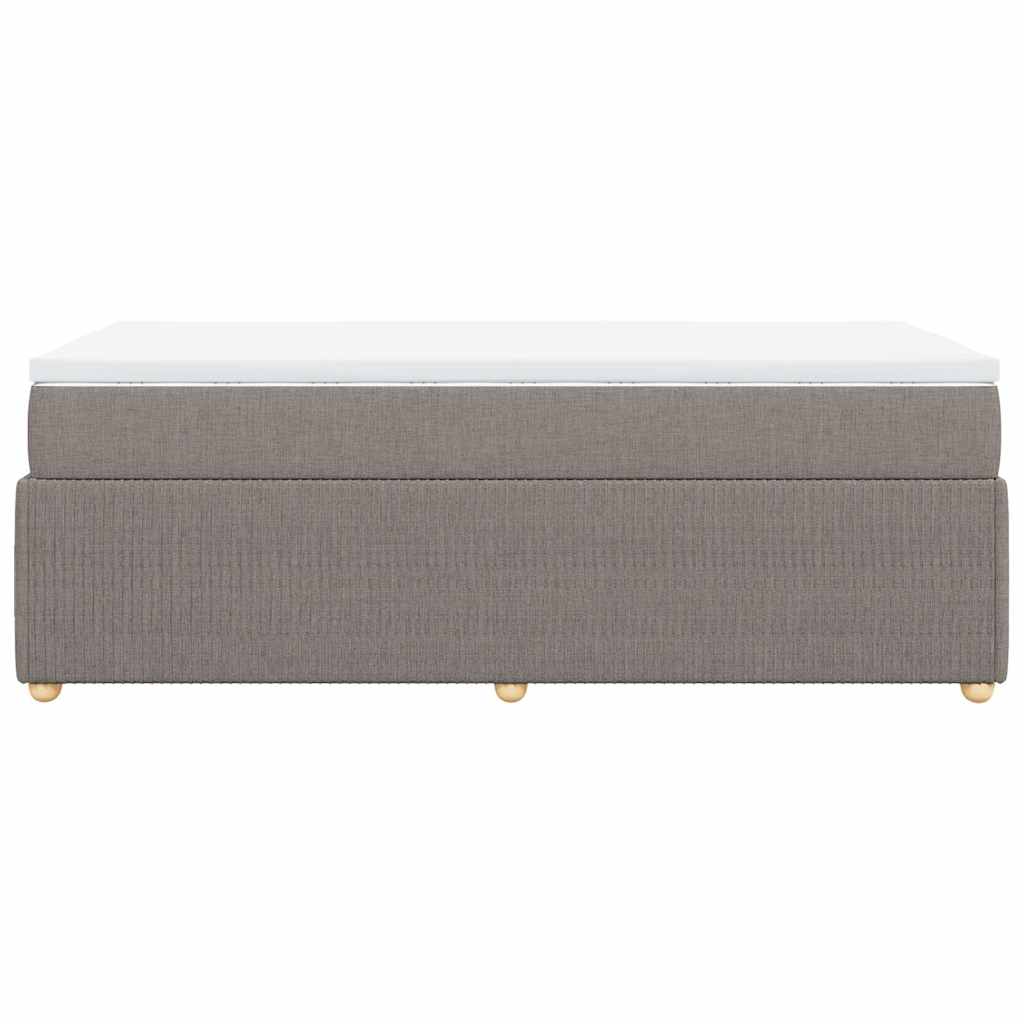 Κρεβάτι Boxspring με Στρώμα Taupe 90x190 εκ.Υφασμάτινο