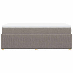 Κρεβάτι Boxspring με Στρώμα Taupe 90x190 εκ.Υφασμάτινο