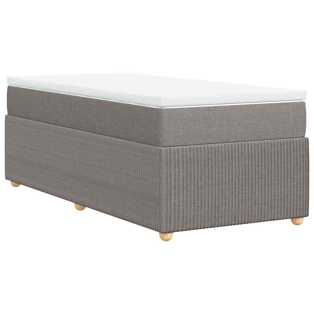 Κρεβάτι Boxspring με Στρώμα Taupe 90x190 εκ.Υφασμάτινο