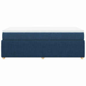 Κρεβάτι Boxspring με Στρώμα Μπλε 90x190 εκ.Υφασμάτινο