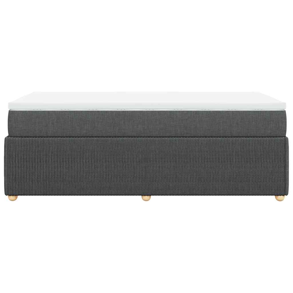 Κρεβάτι Boxspring με Στρώμα Σκούρο Γκρι 90x200 εκ. Υφασμάτινο - Pakobazaar