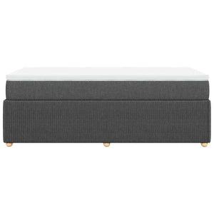 Κρεβάτι Boxspring με Στρώμα Σκούρο Γκρι 90x200 εκ. Υφασμάτινο - Pakobazaar