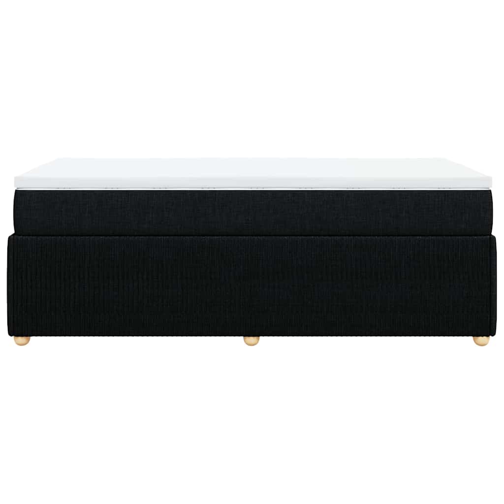 Κρεβάτι Boxspring με Στρώμα Μαύρο 90x200 εκ. Υφασμάτινο - Pakobazaar
