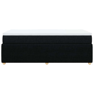Κρεβάτι Boxspring με Στρώμα Μαύρο 90x200 εκ. Υφασμάτινο - Pakobazaar
