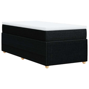 Κρεβάτι Boxspring με Στρώμα Μαύρο 90x200 εκ. Υφασμάτινο - Pakobazaar
