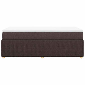 Κρεβάτι Boxspring με Στρώμα Σκούρο Καφέ 90x200 εκ. Υφασμάτινο