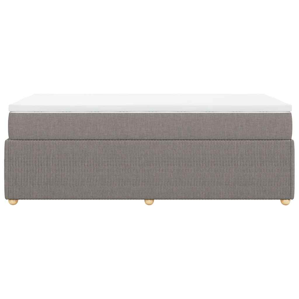 Κρεβάτι Boxspring με Στρώμα Taupe 90x200 εκ. Υφασμάτινο - Pakobazaar
