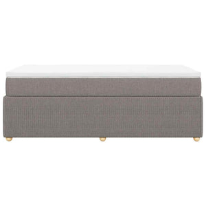 Κρεβάτι Boxspring με Στρώμα Taupe 90x200 εκ. Υφασμάτινο - Pakobazaar