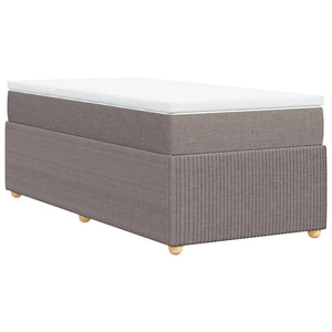 Κρεβάτι Boxspring με Στρώμα Taupe 90x200 εκ. Υφασμάτινο - Pakobazaar