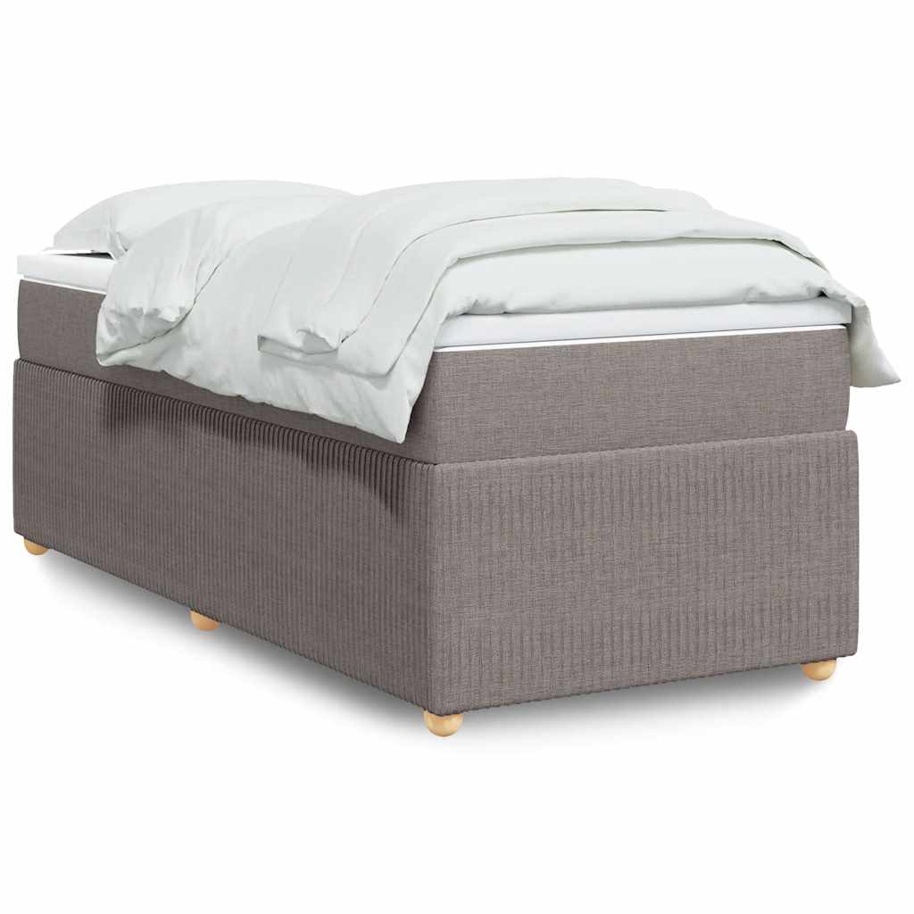 Κρεβάτι Boxspring με Στρώμα Taupe 90x200 εκ. Υφασμάτινο - Pakobazaar