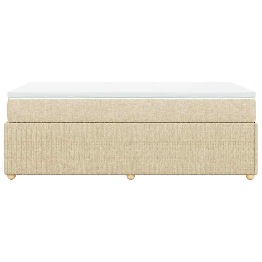 Κρεβάτι Boxspring με Στρώμα Κρεμ 90x200 εκ.Υφασμάτινο